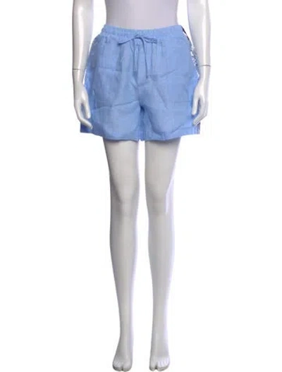 Pre-owned Saks Fifth Avenue Linen Mini Shorts In Blue