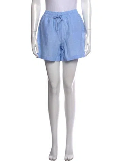 Pre-owned Saks Fifth Avenue Linen Mini Shorts In Blue