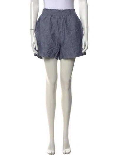 Pre-owned Saks Fifth Avenue Linen Mini Shorts In Blue