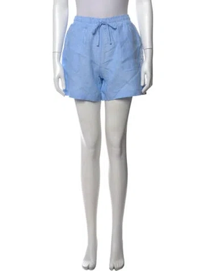 Pre-owned Saks Fifth Avenue Linen Mini Shorts W/ Tags In Blue