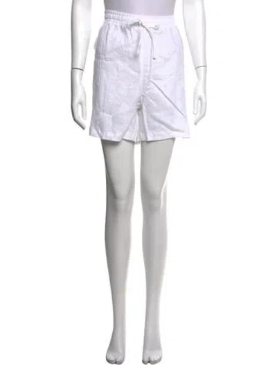 Pre-owned Saks Fifth Avenue Linen Mini Shorts In White