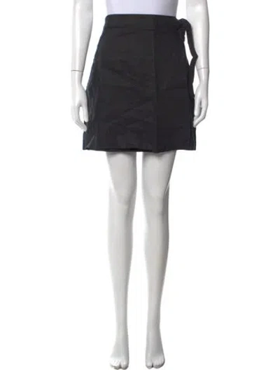 Pre-owned Saks Fifth Avenue Linen Mini Skirt W/ Tags In Black