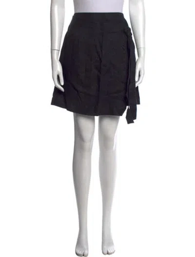 Pre-owned Saks Fifth Avenue Linen Mini Skirt W/ Tags In Black