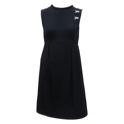 Pre-owned Saks Fifth Avenue Little Black Dress With Rhinestone Buckles, 1960's