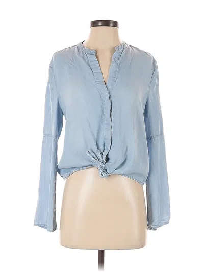 Pre-owned Saks Fifth Avenue Long Sleeve Blouse In Blue