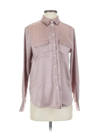Pre-owned Saks Fifth Avenue Long Sleeve Blouse In Brown