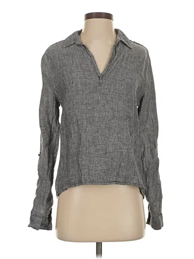 Pre-owned Saks Fifth Avenue Long Sleeve Blouse In Gray