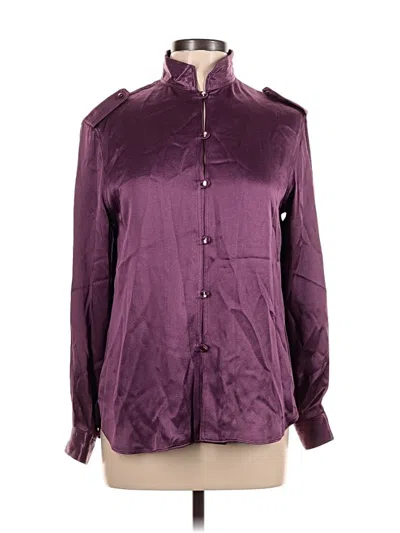 Pre-owned Saks Fifth Avenue Long Sleeve Blouse In Purple