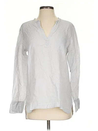 Pre-owned Saks Fifth Avenue Long Sleeve Blouse In Silver