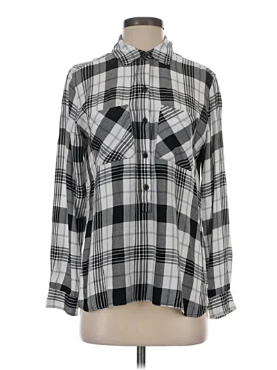 Pre-owned Saks Fifth Avenue Long Sleeve Button Down Shirt In Black