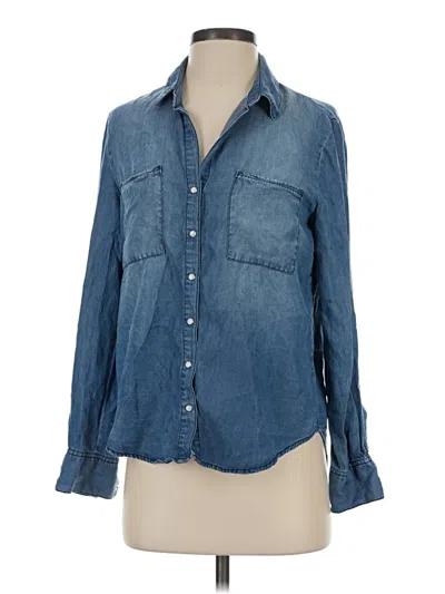 Pre-owned Saks Fifth Avenue Long Sleeve Button Down Shirt In Blue