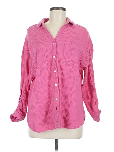 Pre-owned Saks Fifth Avenue Long Sleeve Button Down Shirt In Pink