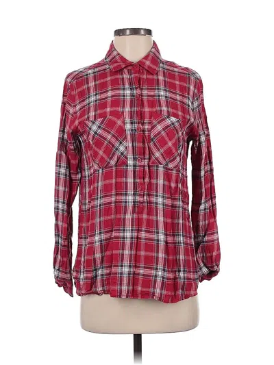 Pre-owned Saks Fifth Avenue Long Sleeve Button Down Shirt In Red