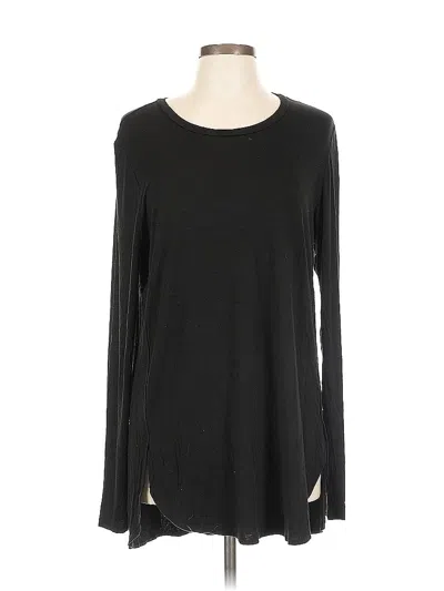 Pre-owned Saks Fifth Avenue Long Sleeve T-shirt In Black