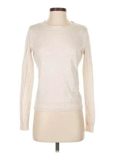 Pre-owned Saks Fifth Avenue Long Sleeve Top Ivory Turtleneck Tops In White