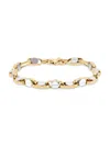 Saks Fifth Avenue Made In Italy Men's 14k Two Tone Gold Alternate Link Screw Bracelet In Two Tone Gold