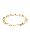 Saks Fifth Avenue Made In Italy Men's 14k Yellow Gold Figaro Chain Bracelet In Yellow Gold