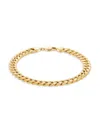 SAKS FIFTH AVENUE MADE IN ITALY MEN'S 14K YELLOW GOLD MIAMI CURB CHAIN BRACELET