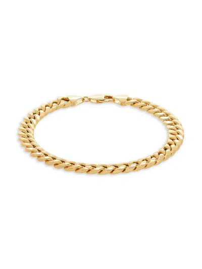 Saks Fifth Avenue Made In Italy Men's 14k Yellow Gold Miami Curb Chain Bracelet