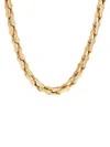 SAKS FIFTH AVENUE MADE IN ITALY MEN'S 14K YELLOW GOLD RAILROAD CHAIN NECKLACE/22"