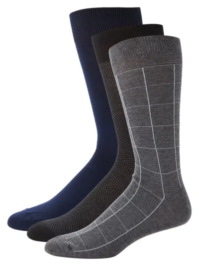 Saks Fifth Avenue Made In Italy Men's 3-pack Fancy Dress Socks In Multi