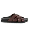 SAKS FIFTH AVENUE MADE IN ITALY MEN'S CROSS LEATHER PLATFORM SANDALS