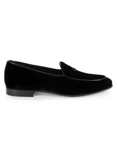 Saks Fifth Avenue Made In Italy Men's Patent Trim Loafers In Black