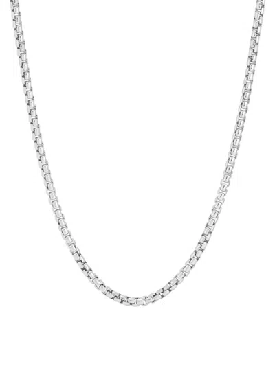 Saks Fifth Avenue Made In Italy Men's Sterling Silver Oval Box Chain Necklace