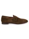 SAKS FIFTH AVENUE MADE IN ITALY MEN'S SUEDE PENNY LOAFERS