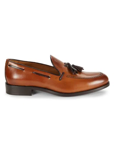 Saks Fifth Avenue Made In Italy Men's Tassel Leather Loafers In Cognac