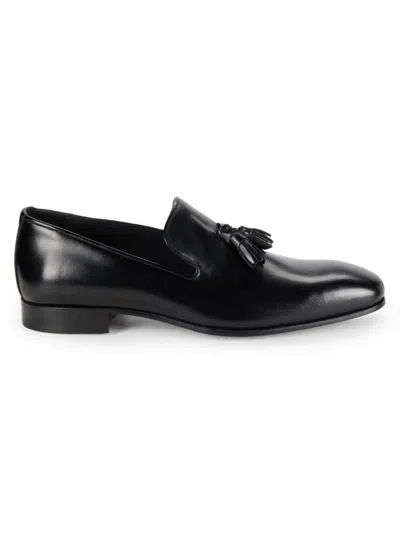 Saks Fifth Avenue Made In Italy Men's Tassel Leather Slip On Shoes In Black