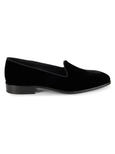 Saks Fifth Avenue Made In Italy Men's Velvet Loafers In Black