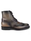 SAKS FIFTH AVENUE MADE IN ITALY MEN'S WINGTIP LEATHER BOOTS