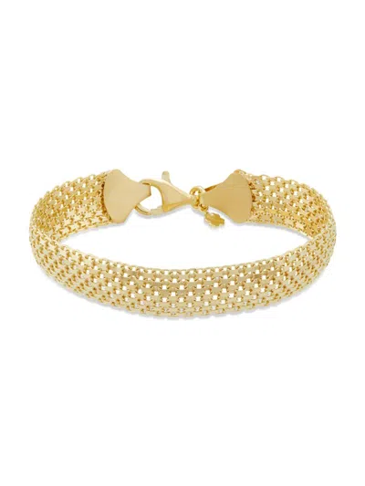 Saks Fifth Avenue Made In Italy Women's 14k Goldplated Bismark Bracelet In Silver