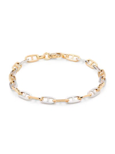 Saks Fifth Avenue Made In Italy Women's 14k Two Tone Gold Link Bracelet