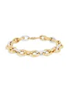 SAKS FIFTH AVENUE MADE IN ITALY WOMEN'S 14K TWO-TONE GOLD LINK BRACELET