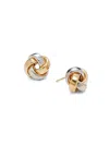 Saks Fifth Avenue Made In Italy Women's 14k Two-tone Gold Stud Earrings In Two Tone Gold