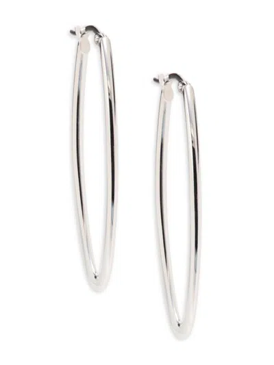 Saks Fifth Avenue Made In Italy Women's 14k White Gold Hoop Earrings