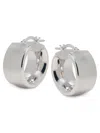 Saks Fifth Avenue Made In Italy Women's 14k White Gold Huggie Earrings In White Gold