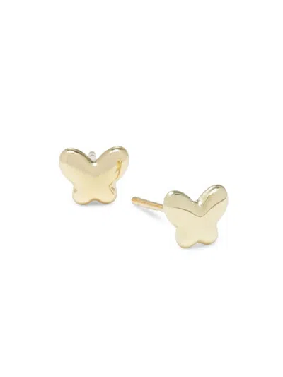 Saks Fifth Avenue Made In Italy Women's 14k Yellow Butterfly Earrings In Yellow Gold