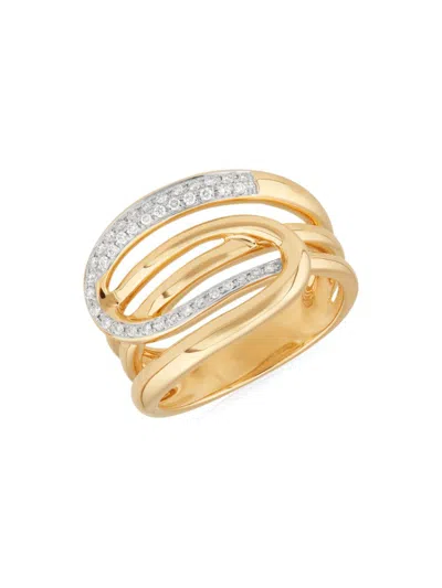 Saks Fifth Avenue Made In Italy Women's 14k Yellow Gold & 0.195 Tcw Diamond Ring