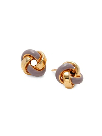 Saks Fifth Avenue Made In Italy Women's 14k Yellow Gold & Enamel Love Knot Stud Earrings