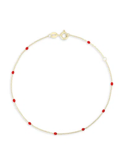 Saks Fifth Avenue Made In Italy Women's 14k Yellow Gold & Enamel Station Bracelet