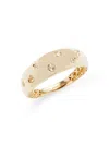 SAKS FIFTH AVENUE MADE IN ITALY WOMEN'S 14K YELLOW GOLD & WHITE TOPAZ RING