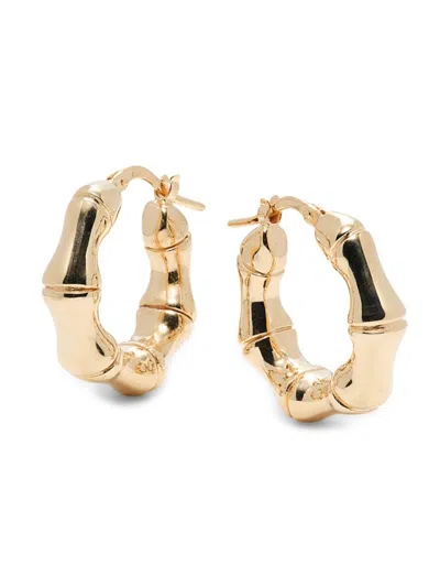 Saks Fifth Avenue Made In Italy Women's 14k Yellow Gold Bamboo Shape Hoop Earrings