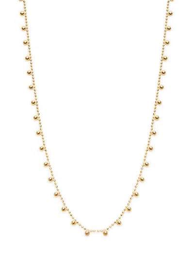 Saks Fifth Avenue Made In Italy Women's 14k Yellow Gold Beaded Chain 17" Necklace