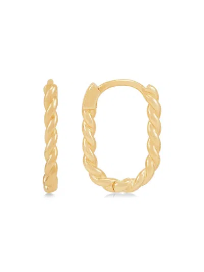 Saks Fifth Avenue Made In Italy Women's 14k Yellow Gold Braided Huggie Earrings