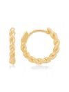 Saks Fifth Avenue Made In Italy Women's 14k Yellow Gold Braided Huggie Earrings In Yellow Gold