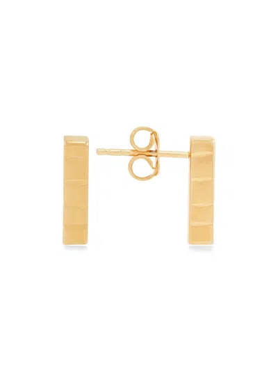 Saks Fifth Avenue Made In Italy Women's 14k Yellow Gold Brick Bar Stud Earrings