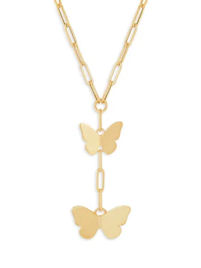 Saks Fifth Avenue Made In Italy Women's 14k Yellow Gold Butterfly Lariat Necklace